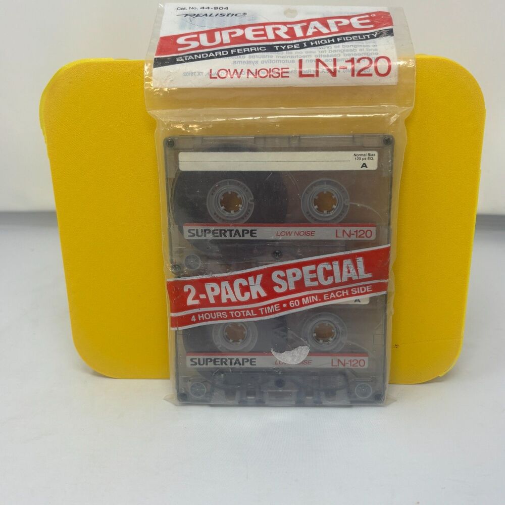 Realistic SUPERTAPE LN 120 Minute Blank Cassette Tape NEW in package 2 Pack